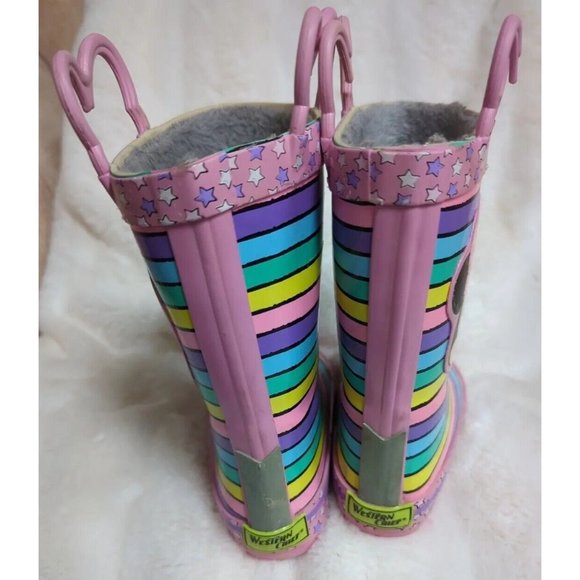 Western Chief Minnie Mouse Boots Girls Sz 7/8‎ fur lined rain Pink - Picture 5 of 6